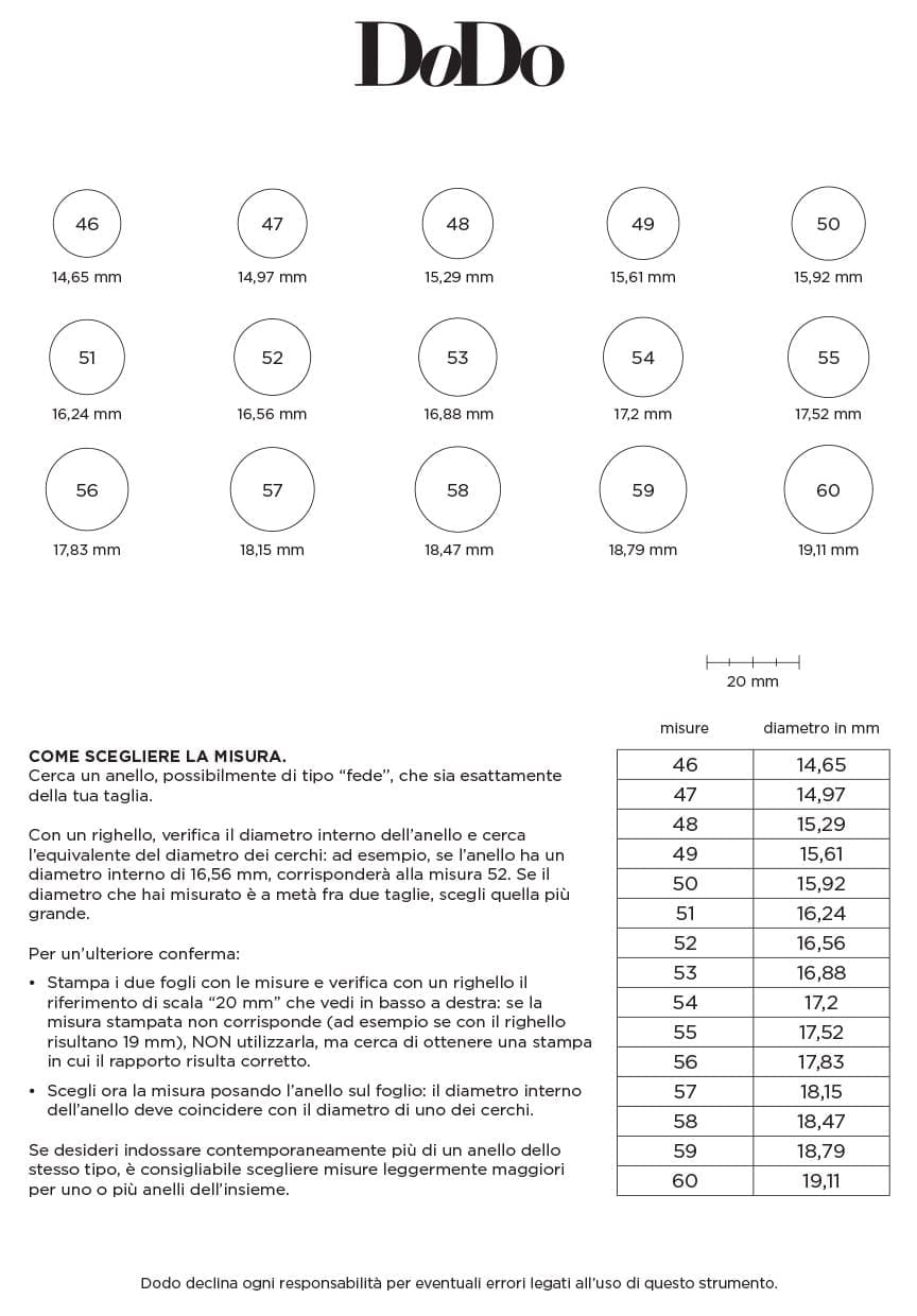 misure anello dodo