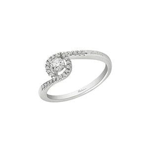 Salvini anello solitario in oro bianco con diamanti 0.19 ct