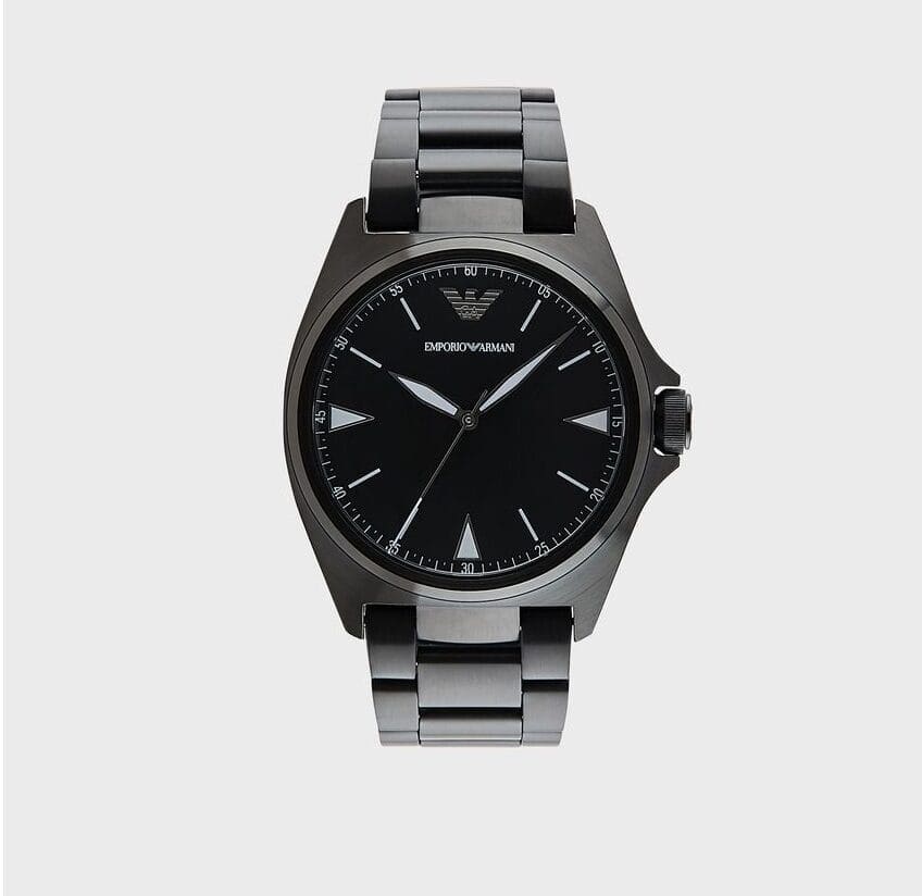 EMPORIO ARMANI Orologio quadrante nero sunray - immagine 1