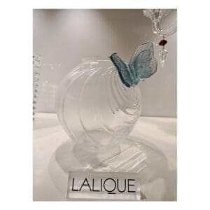 Lalique Vaso Cristallo Papillon con Farfalle