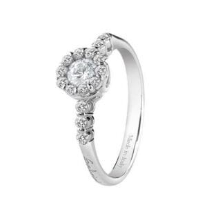 Anello Salvini solitario Corona con diamante centrale e contorno