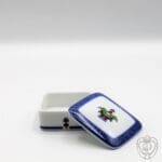 Cartier scatolina in porcellana limoges decoro blu cobalto - immagine 2