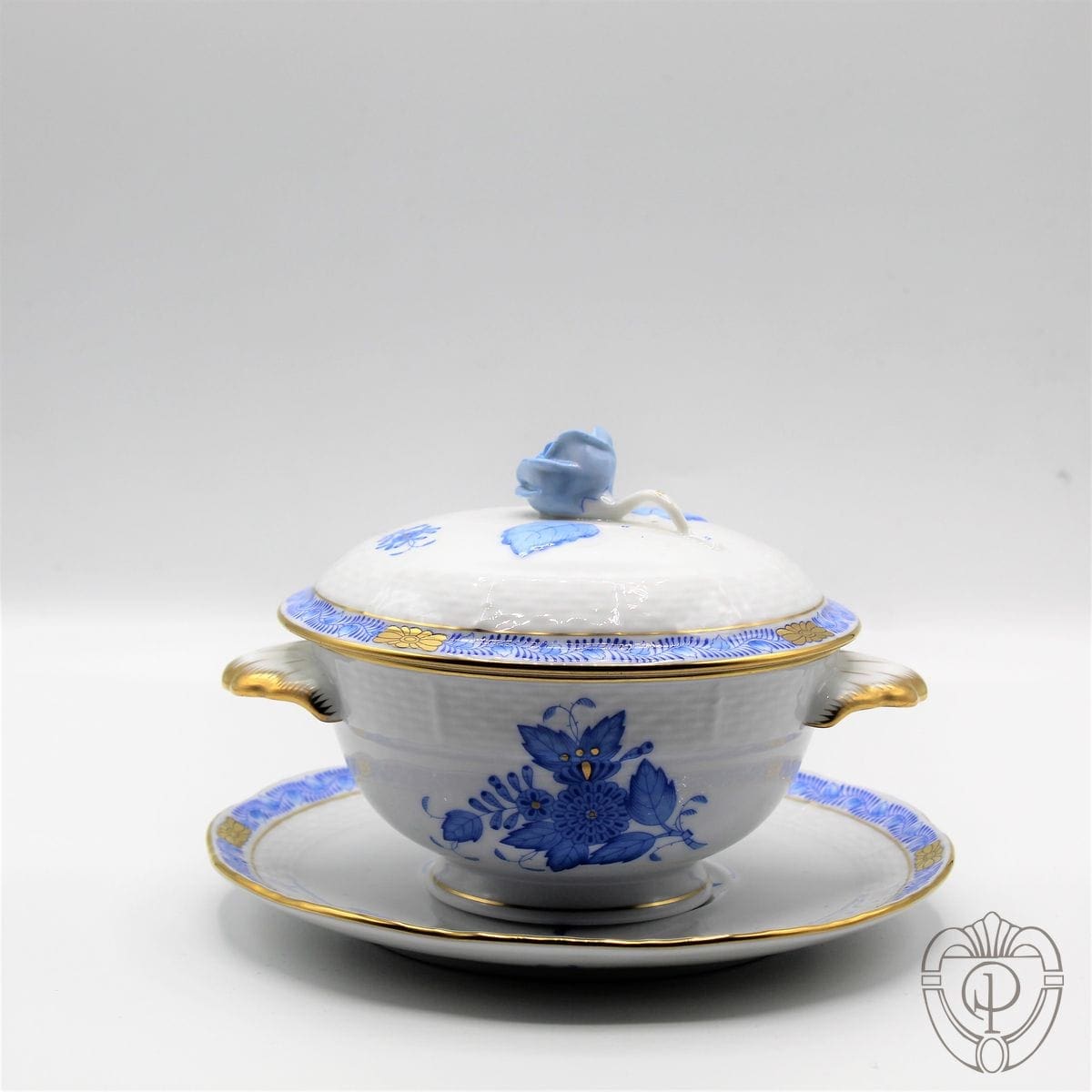 IMG_1074_risultato Herend zuccheriera con piatto decoro apponyi azzurro - immagine 1