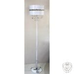 Piantana in acciaio con pendagli in cristallo