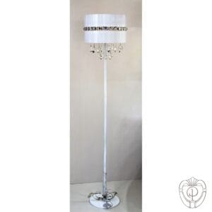 Piantana in acciaio con pendagli in cristallo