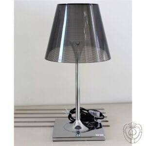 Lampada da tavolo doppio paralume grigio