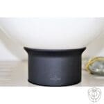 Lampada TOKYO a sfera vetro bianco base nera - immagine 2