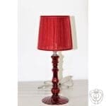 Lampada ET VOILA paralume organza rosso Base rosso