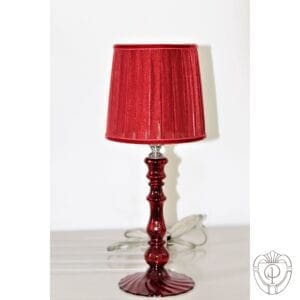 Lampada ET VOILA paralume organza rosso Base rosso