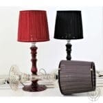 Lampada ET VOILA paralume organza rosso Base rosso - immagine 2