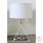 Lampada da tavolo metallo satinato bianco - immagine 2