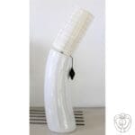 Lampada conica  in ceramica lucida bianca