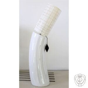 Lampada conica  in ceramica lucida bianca