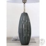Lampada ceramica grigia lucida con rilievi plisset - immagine 3