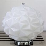 Lampada sfera sfaccettata Murano bianco