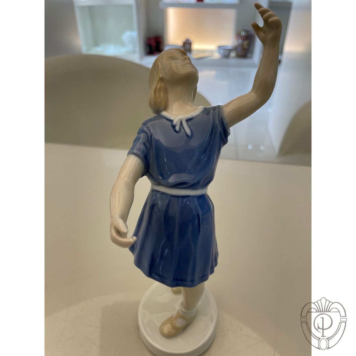 Royal Copenhagen Statuina Ballerina Con Abito Blu