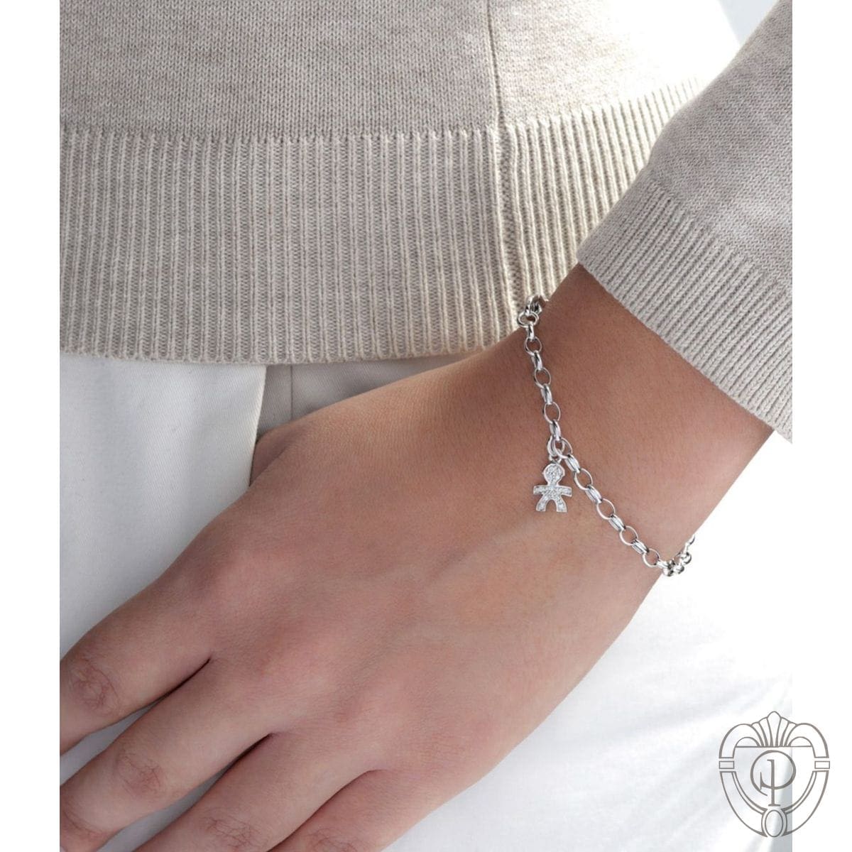 LeBebé bracciale pavé bimbo oro bianco - immagine 2