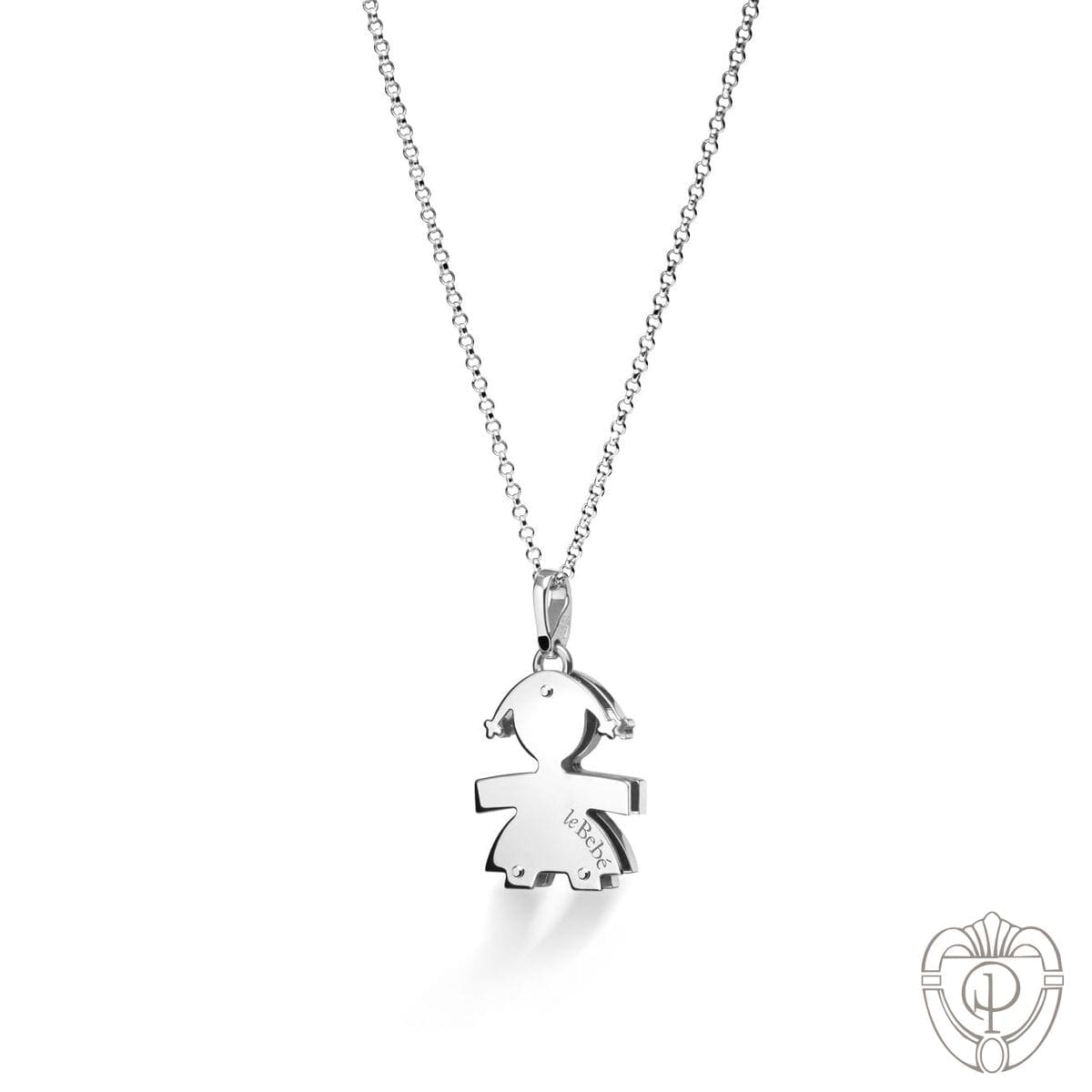 Lebebè collana ciondolo pavé micro-setting bimba oro bianco - immagine 3