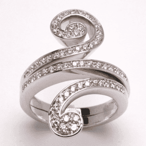 Anello salvini in oro bianco con diamanti salvini