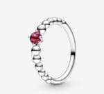 Anello Pandora Rosso Fuoco Decorato con Sfere