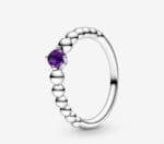 Anello Pandora Viola Decorato con Sfere