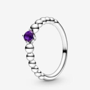 Anello Pandora Viola Decorato con Sfere
