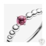 Anello Pandora Rosso Fuoco Decorato con Sfere - immagine 2