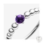 Anello Pandora Viola Decorato con Sfere - immagine 2