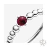 Anello Pandora Rosso Scuro Decorato con Sfere - immagine 2