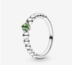 Anello Pandora Verde Primavera Decorato con Sfere