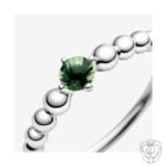Anello Pandora Verde Primavera Decorato con Sfere - immagine 2