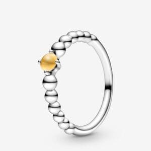 Anello Pandora Color Miele Decorato con Sfere