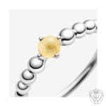 Anello Pandora Color Miele Decorato con Sfere - immagine 2