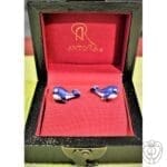 Antorà gemelli argento e smalto balena blu - immagine 2