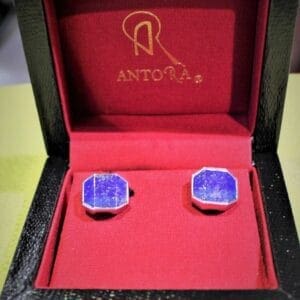 Antorà gemelli in argento e lapislazzuli