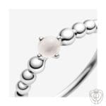 Anello Pandora Rosa Cipria Decorato con Sfere - immagine 2