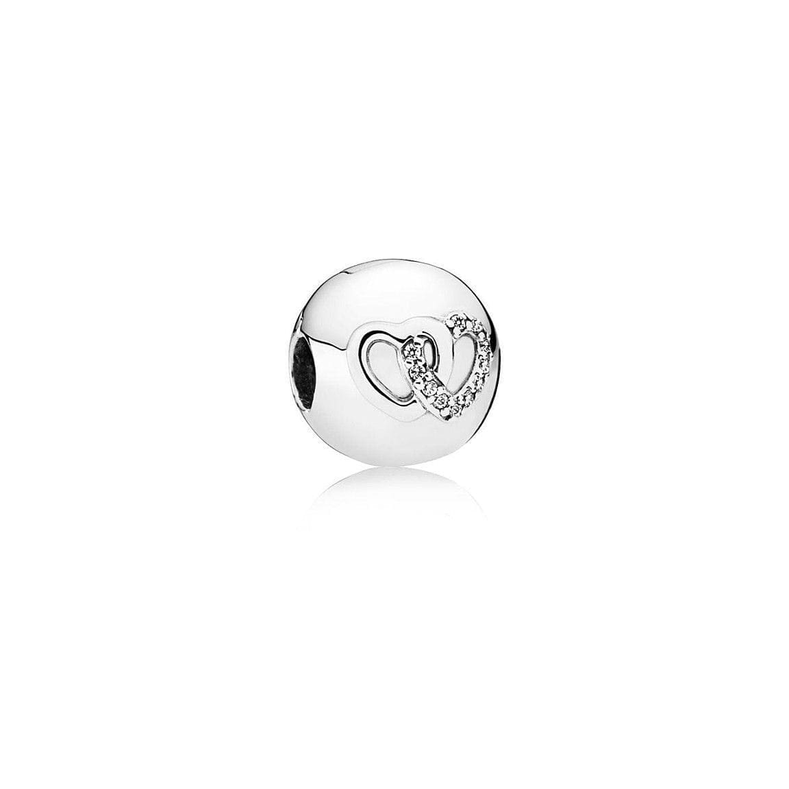 Charm Clip Pandora argento Intreccio di cuori - immagine 1
