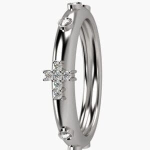 NARDELLI ANELLO ROSARIO oro bianco con diamanti