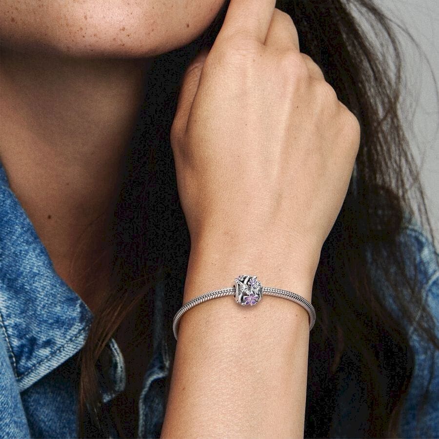 Charm Pandora Margherita Viola Openwork - immagine 3