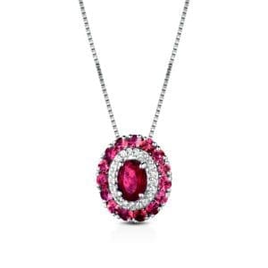 Collana Girocollo Crusado Oro, Diamanti e Rubini