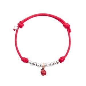 DoDo Bracciale cordino coccinella e granelli