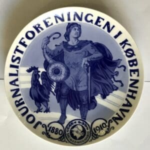 Royal Copenhagen Bing & Grøndahl Piatto Commemorativo Società dei giornalisti di Copenaghen 1880-1910