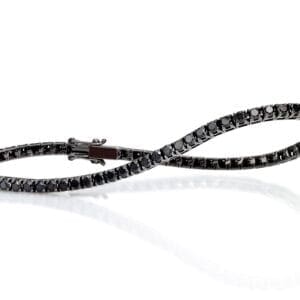 Crieri Bracciale Tennis Oro Brunito E Diamanti Neri