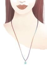 LeBebé  I mini ♡ ciondolo bimba oro rosa e smalto verdeacqua - immagine 5