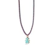 LeBebé  I mini ♡ ciondolo bimba oro rosa e smalto verdeacqua