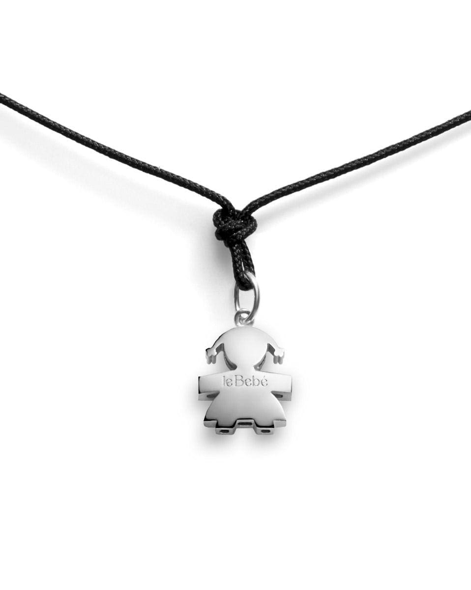 LeBebé I Tesorini Ciondolo sagoma bimba in oro bianco 18k - immagine 1