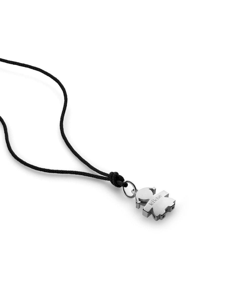 LeBebé I Tesorini Ciondolo sagoma bimba in oro bianco 18k - immagine 2