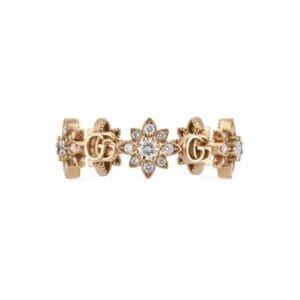 Gucci Anello Flora con diamanti 18 carati