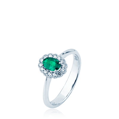 Anello Mirco Visconti con Smeraldo e Diamanti