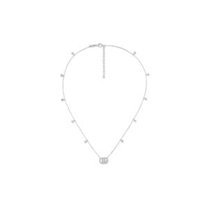 Gucci Collana GG Running oro bianco e diamanti